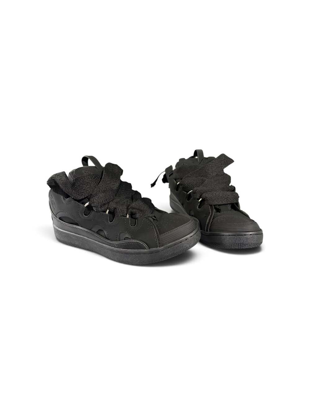 Lanvin Curb Sneakers Size 42 Black Leather